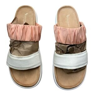 Koolaburra by Ugg Peach & White Slide‎ Sandals